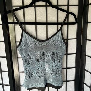 Vintage Knit Fitted Camisole with Spaghetti Straps